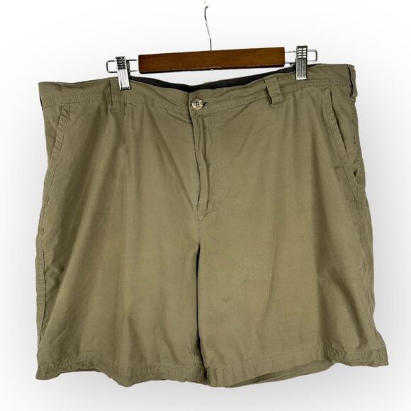 Columbia Mens size 40 Washed Out Chino Khaki Tan Shorts 8" Inseam 1491953 Flaw - Picture 1 of 8
